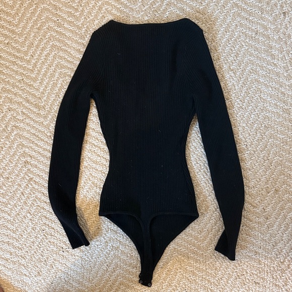 Abercrombie & Fitch Ribbed Black Sweater Body Suit - Picture 4 of 4